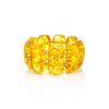 Lemon Amber Elastic Ring, Ring Size: Adjustable, image 
