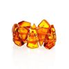 Cognac Amber Elastic Ring, Ring Size: Adjustable, image 