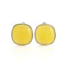 Square Amber Silver Earrings The Copenhagen, image 