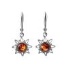 Sterling Silver Dangles With Cognac Amber The Helios, image 