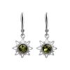Sterling Silver Dangles With Green Amber The Helios, image 
