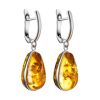Amber Silver Drop Earrings The Pulse, image 