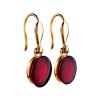 Red Amber Fish Hook Earrings In Gold The Sangria, image 