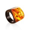 Cognac Amber Wooden Ring The Indonesia, Ring Size: 9.5 / 19.5, image 