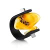 Unisex Rubber Ring With Natural Amber The Grunge, Ring Size: / 23, image 