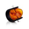 One Size Rubber Ring With Cognac Amber The Grunge, Ring Size: 13 / 22, image 