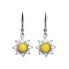 Sterling Silver Dangles With Honey Amber The Helios, image 