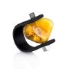 Rubber Unisex Ring With Textured Amber The Grunge, Ring Size: / 23, image 