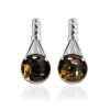Stylish Amber Earrings In Sterling Silver The Shanghai, image 