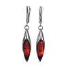 Elegant Silver Amber Dangle Earrings The Gaudi, image 