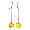Amber Silver Dangles With Insect Inclusions The Clio, image 