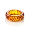 Natural Amber Band Ring The Magma, Ring Size: 9 / 19, image 