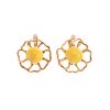 Gold Plated Floral Earrings With Amber The Daisy, image 