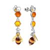 Flamboyant Design Amber Dangle Earrings The Bee, image 