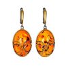 Gold Plated Amber Dangle Earrings The Meridian, image 