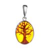 Talisman Silver Pendant With Amber The Tree Of Life, image 