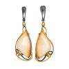Stunning Gold-Plated Drop Earrings With Genuine Mammoth Ivory The Era, image 