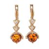 Gold Plated Earrings With Amber And Crystals The Sambia, image 