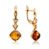 Refined Gold Plated Earrings With Amber And Crystals The Sambia, image 