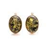 Oval Gold Plated Amber Earrings The Goji, image 