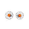 Amber Studs In Silver The Daisy, image 