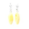 Honey Amber Elongated Studs In Sterling Silver, image 