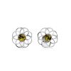 Cute Silver Studs With Amber The Daisy, image 
