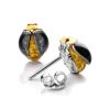 Lemon Amber Studs In Silver The Scarab, image 