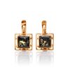 Geometric Green Amber Gold Plated Earrings The Ithaca, image 