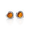 Cute Amber Heart Stud Earrings, image 