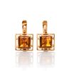 Geometric Gold Plated Amber Earrings The Ithaca, image 