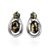 Green Amber Earrings In Sterling Silver The Prussia, image 