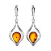 Cognac Amber Silver Dangles The Fiori, image 