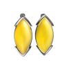 Leaf Cut Amber Earrings In Sterling Silver The Petal, image 