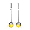 Silver Dangle Earrings With Lemon Amber The Paris, image 