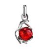 Filigree Amber Pendant In Sterling Silver The Flamenco, image 