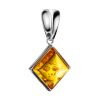 Bright Geometric Amber Pendant In Silver The Ovation, image 