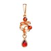 Twisted Gold Plated Amber Pendant The Siesta, image 