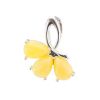 Charming Floral Silver Pendant With Honey Amber The Dandelion, image 