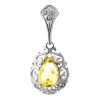 Filigree Silver Pendant With Lemon Amber The Luxor, image 