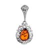 Ornate Silver Pendant With Amber The Luxor, image 