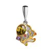 Gold-Plated Pendant With Amber And Crystals The Beatrice, image 