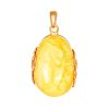 Classic Oval Amber Pendant In Gold-Plated Silver The Cascade, image 