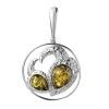 Bold Round Amber Pendant In Silver The Eagles, image 