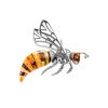 Bright Amber Pendant In Silver The Bee, image 