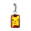 Geometric Silver Pendant With Amber The Copenhagen, image 