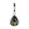 Small Amber Drop Pendant In Silver The Fiori, image 