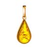Gold Plated Teardrop Pendant With Lemon Amber The Pulse, image 
