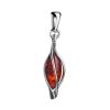 Silver Twisted Pendant With Cherry Amber Centerpiece The Algeria, image 