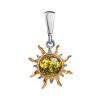 Sun Shaped Gold-Plated Pendant With Amber The Helios, image 